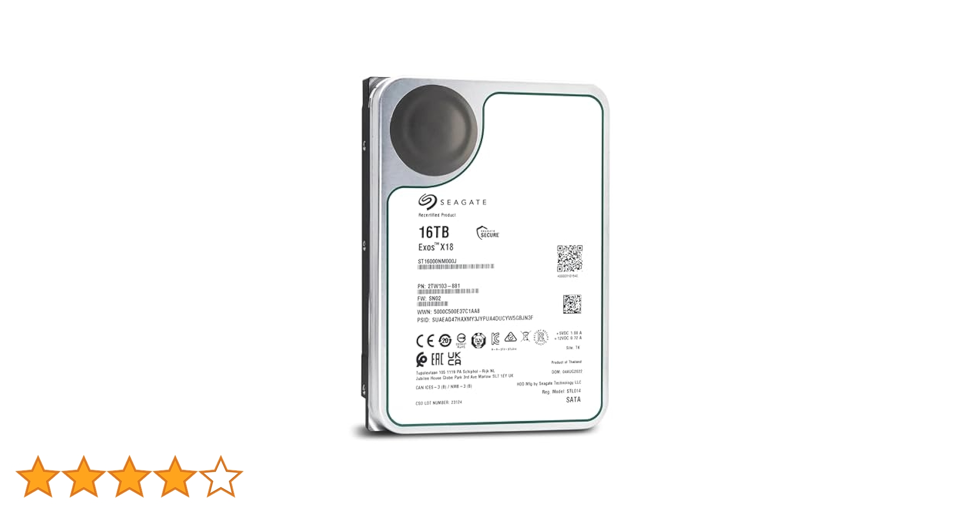 SEAGATE - SEAGATE製HDD　ST16000NM000J　16TB SATA600 7200　0～100時間以内 Seagate Exos X18 ST16000NM000J / 2TW103-881 16TB / 16,000GB